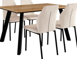 OTTO home Esstisch »Genf, extra viel Beinfreiheit, natürliches Eichedekor« pflegeleichter Küchentisch, Breite 140 cm, Evoke Eichenachbildung