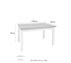 OTTO home Esstisch »Ismund« aus Melamin und MDF Holz, Auszugsfunktion, Breite 120 oder 160 cm