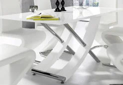 OTTO home Esstisch »Kaleo« Hochglanz, mit Chromabsetzen, Breite 160 cm
