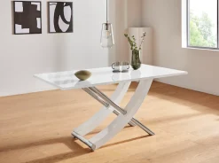 OTTO home Esstisch »Kaleo« Hochglanz, mit Chromabsetzen, Breite 160 cm