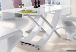 OTTO home Esstisch »Kaleo« Hochglanz, mit Chromabsetzen, Breite 160 cm