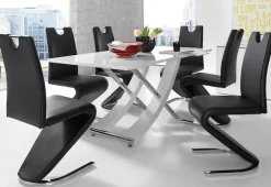 OTTO home Esstisch »Kaleo« Hochglanz, mit Chromabsetzen, Breite 160 cm