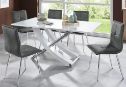 OTTO home Esstisch »Kaleo« Hochglanz, mit Chromabsetzen, Breite 160 cm
