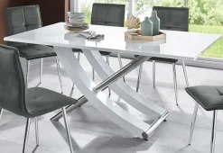 OTTO home Esstisch »Kaleo« Hochglanz, mit Chromabsetzen, Breite 160 cm