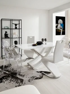 OTTO home Esstisch »Kaleo« Hochglanz, mit Chromabsetzen, Breite 160 cm
