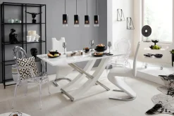 OTTO home Esstisch »Kaleo« Hochglanz, mit Chromabsetzen, Breite 160 cm