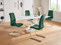 OTTO home Esstisch »Kaleo« Hochglanz, mit Chromabsetzen, Breite 160 cm