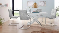 OTTO home Esstisch »Kaleo« Hochglanz, mit Chromabsetzen, Breite 160 cm