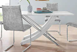 OTTO home Esstisch »Kaleo« Hochglanz, mit Chromabsetzen, Breite 160 cm