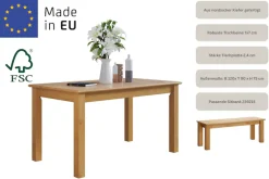 OTTO home Esstisch »Konrad, Tisch, Speisetisch, Esszimmertisch« aus FSC®-zertifizierter Kiefer, in Breiten120/140/160 cm