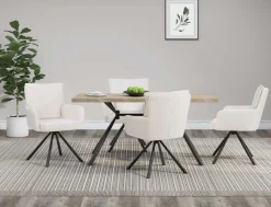 OTTO home Esstisch »Larchant« Tischplatte in Fischgrätoptik, schwarze Metallbeine, Höhe 76 cm