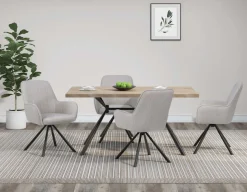 OTTO home Esstisch »Larchant« Tischplatte in Fischgrätoptik, schwarze Metallbeine, Höhe 76 cm