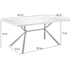 OTTO home Esstisch »Larchant« Tischplatte in Fischgrätoptik, schwarze Metallbeine, Höhe 76 cm