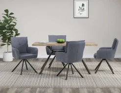 OTTO home Esstisch »Larchant« Tischplatte in Fischgrätoptik, schwarze Metallbeine, Höhe 76 cm