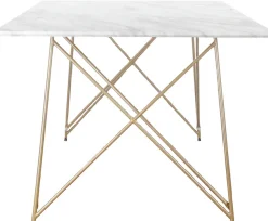 OTTO home Esstisch »Louie« Tisch, Küchentisch, OTTOs Choice, 1 Stk. tlg. mit Tischplatte in Marmor Optik, Gestell aus Metall golden, Höhe 76 cm