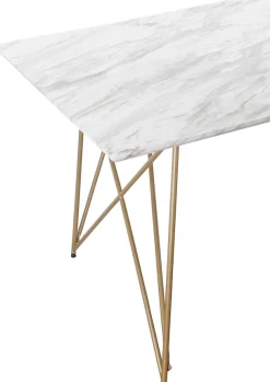 OTTO home Esstisch »Louie« Tisch, Küchentisch, OTTOs Choice, 1 Stk. tlg. mit Tischplatte in Marmor Optik, Gestell aus Metall golden, Höhe 76 cm
