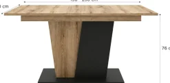 OTTO home Esstisch »MONOLITH, ausziehbar 150 -230 cm, inklusive 2x 40 cm Einlegeplatte« V-Gestell mit Bodenplatte, Tisch, Küchentisch, Esszimmer, Küche