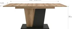 OTTO home Esstisch »MONOLITH, ausziehbar 150 -230 cm, inklusive 2x 40 cm Einlegeplatte« V-Gestell mit Bodenplatte, Tisch, Küchentisch, Esszimmer, Küche