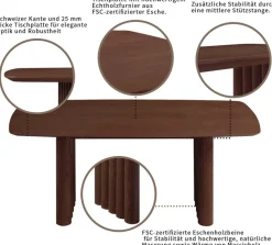 OTTO home Esstisch »Sacy« FSC-zertifizierter Esche, Schweizer Kante, Breite 180 cm