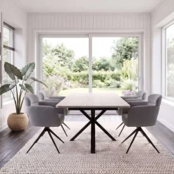 OTTO home Esstisch »Secchia« ausziehbar 160-200 cm, Synchronauszug, inkl Einlegeplatte, Breite 90cm
