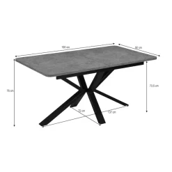 OTTO home Esstisch »Secchia« ausziehbar 160-200 cm, Synchronauszug, inkl Einlegeplatte, Breite 90cm