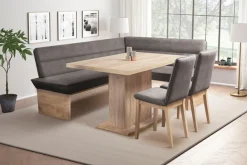 OTTO home Esszimmerstuhl »Beluna + Cross Essecke Sitzgruppe Eckbank Küchenbank« (Set) 2 Stk.Gestell und Beine aus massiver Eiche modernes Landhaus