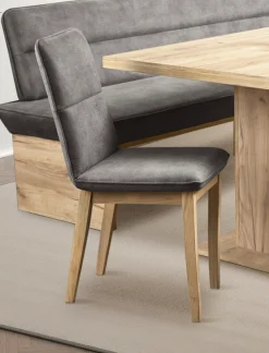 OTTO home Esszimmerstuhl »Beluna + Cross Essecke Sitzgruppe Eckbank Küchenbank« (Set) 2 Stk.Gestell und Beine aus massiver Eiche modernes Landhaus