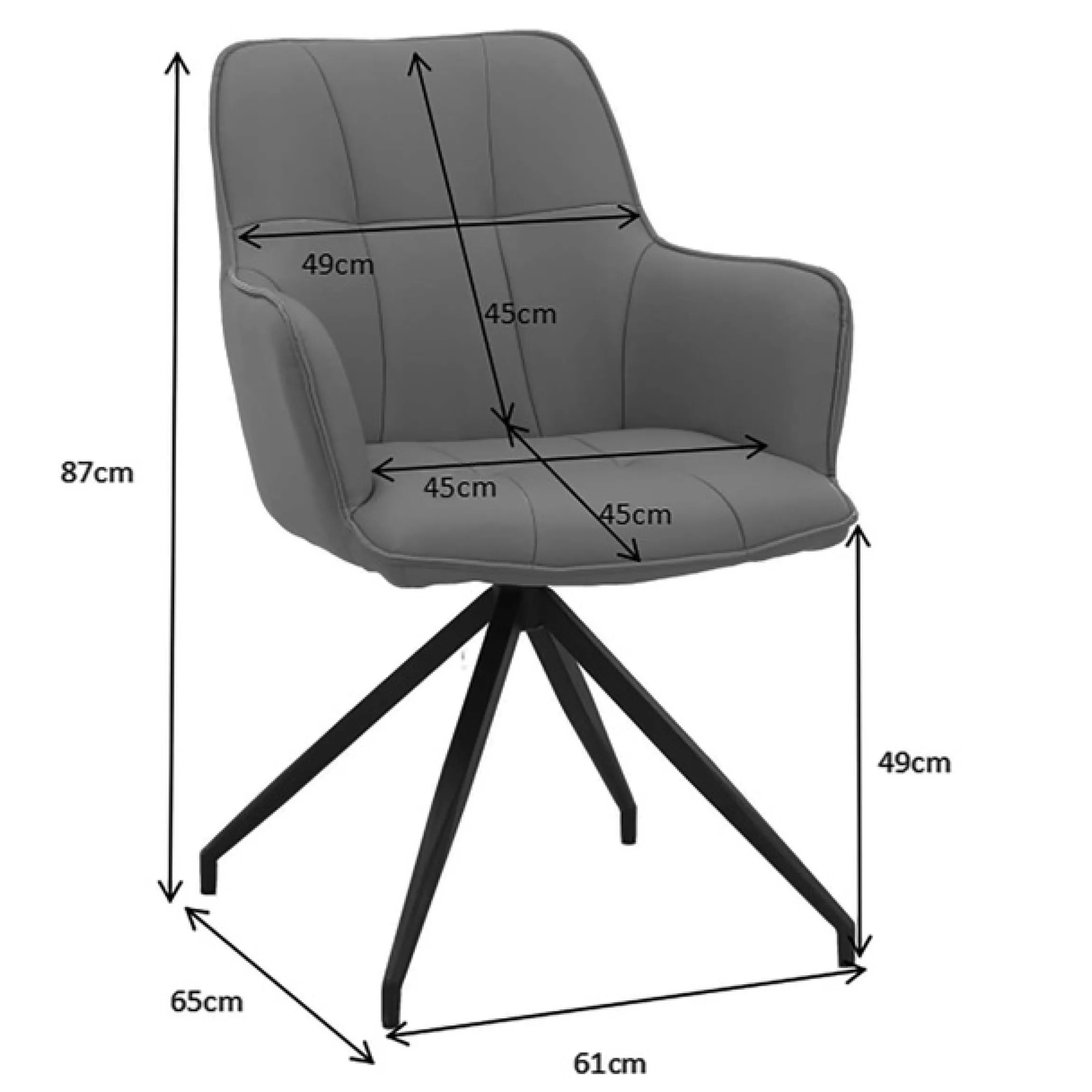 OTTO home Esszimmerstuhl »Cardiff« () 1 Stk.Sitzschale 360° drehbar, Kunstleder Bezug, Sitzhöhe 49 cm