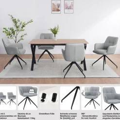 OTTO home Esszimmerstuhl »Cardiff« () 1 Stk.Sitzschale 360° drehbar, Kunstleder Bezug, Sitzhöhe 49 cm