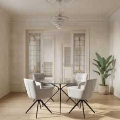 OTTO home Esszimmerstuhl »Corrdell« (Set) 2 Stk.edler Webstoff Bezug, schwarzes pulverbeschichtetes Metallgestell