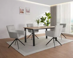 OTTO home Esszimmerstuhl »Corrdell« (Set) 2 Stk.edler Webstoff Bezug, schwarzes pulverbeschichtetes Metallgestell