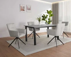 OTTO home Esszimmerstuhl »Corrdell« (Set) 2 Stk.edler Webstoff Bezug, schwarzes pulverbeschichtetes Metallgestell
