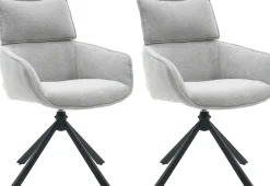 OTTO home Esszimmerstuhl »Cusey, 360° drehbar, extra dicke Polsterung, 2er-Set« (Set) 2 Stk.mit 360° Metallfuß, Komfort-Rückenlehne und hautfreundlichem Webstoff