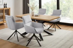 OTTO home Esszimmerstuhl »Cusey, 360° drehbar, extra dicke Polsterung, 2er-Set« (Set) 2 Stk.mit 360° Metallfuß, Komfort-Rückenlehne und hautfreundlichem Webstoff
