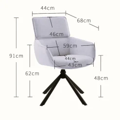 OTTO home Esszimmerstuhl »Cusey, 360° drehbar, extra dicke Polsterung, 2er-Set« (Set) 2 Stk.mit 360° Metallfuß, Komfort-Rückenlehne und hautfreundlichem Webstoff