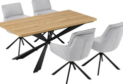 OTTO home Esszimmerstuhl »Cusey, 360° drehbar, extra dicke Polsterung, 2er-Set« (Set) 2 Stk.mit 360° Metallfuß, Komfort-Rückenlehne und hautfreundlichem Webstoff