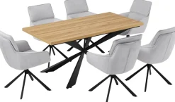 OTTO home Esszimmerstuhl »Cusey, 360° drehbar, extra dicke Polsterung, 2er-Set« (Set) 2 Stk.mit 360° Metallfuß, Komfort-Rückenlehne und hautfreundlichem Webstoff