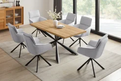 OTTO home Esszimmerstuhl »Cusey, 360° drehbar, extra dicke Polsterung, 2er-Set« (Set) 2 Stk.mit 360° Metallfuß, Komfort-Rückenlehne und hautfreundlichem Webstoff