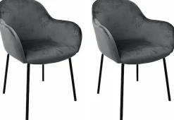 OTTO home Esszimmerstuhl »Dannika« (Set) 2 Stk.pflegeleichter Veloursstoff, schwarze Metallbeine, Sitzbreite 41 cm