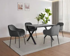OTTO home Esszimmerstuhl »Dannika« (Set) 2 Stk.pflegeleichter Veloursstoff, schwarze Metallbeine, Sitzbreite 41 cm
