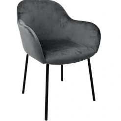 OTTO home Esszimmerstuhl »Dannika« (Set) 2 Stk.pflegeleichter Veloursstoff, schwarze Metallbeine, Sitzbreite 41 cm