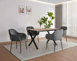 OTTO home Esszimmerstuhl »Dannika« (Set) 2 Stk.pflegeleichter Veloursstoff, schwarze Metallbeine, Sitzbreite 41 cm