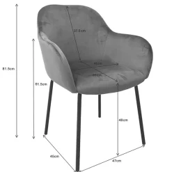 OTTO home Esszimmerstuhl »Dannika« (Set) 2 Stk.pflegeleichter Veloursstoff, schwarze Metallbeine, Sitzbreite 41 cm