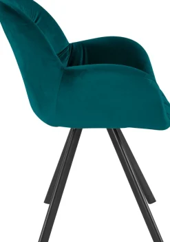 OTTO home Esszimmerstuhl »Elli« (Set) 2 Stk.Bezug in Samtstoff, schwarzes Metallgestell