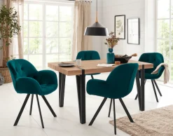 OTTO home Esszimmerstuhl »Elli« (Set) 2 Stk.Bezug in Samtstoff, schwarzes Metallgestell