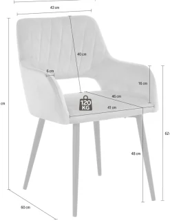 OTTO home Esszimmerstuhl »Franca« (Set) 2 Stk.Sitz in Samtvelours, Rückenlehne mit Rautensteppung, Sitzhöhe 48 cm