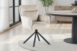 OTTO home Esszimmerstuhl »Justin« (Set) 2 Stk.gemütlicher Sessel mit Taschenfederkern, 360 Grad drehbar, Grob - Cord