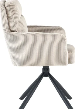 OTTO home Esszimmerstuhl »Justin« (Set) 2 Stk.gemütlicher Sessel mit Taschenfederkern, 360 Grad drehbar, Grob - Cord