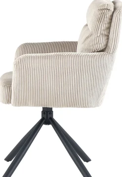 OTTO home Esszimmerstuhl »Justin« (Set) 2 Stk.gemütlicher Sessel mit Taschenfederkern, 360 Grad drehbar, Grob - Cord