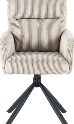 OTTO home Esszimmerstuhl »Justin« (Set) 2 Stk.gemütlicher Sessel mit Taschenfederkern, 360 Grad drehbar, Grob - Cord